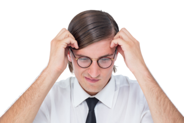 Furious geeky businessman 