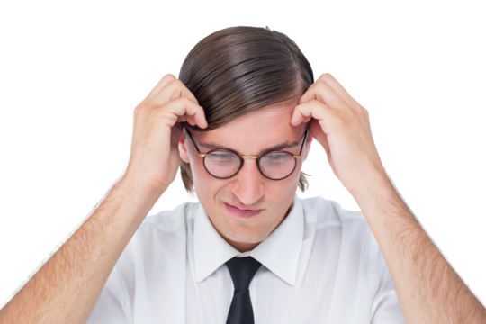 Furious geeky businessman 