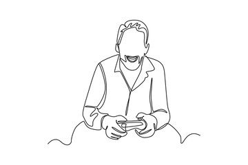 Continuous one-line drawing a boy laughing and playing a game. World laughing day concept single line draws design graphic vector illustration