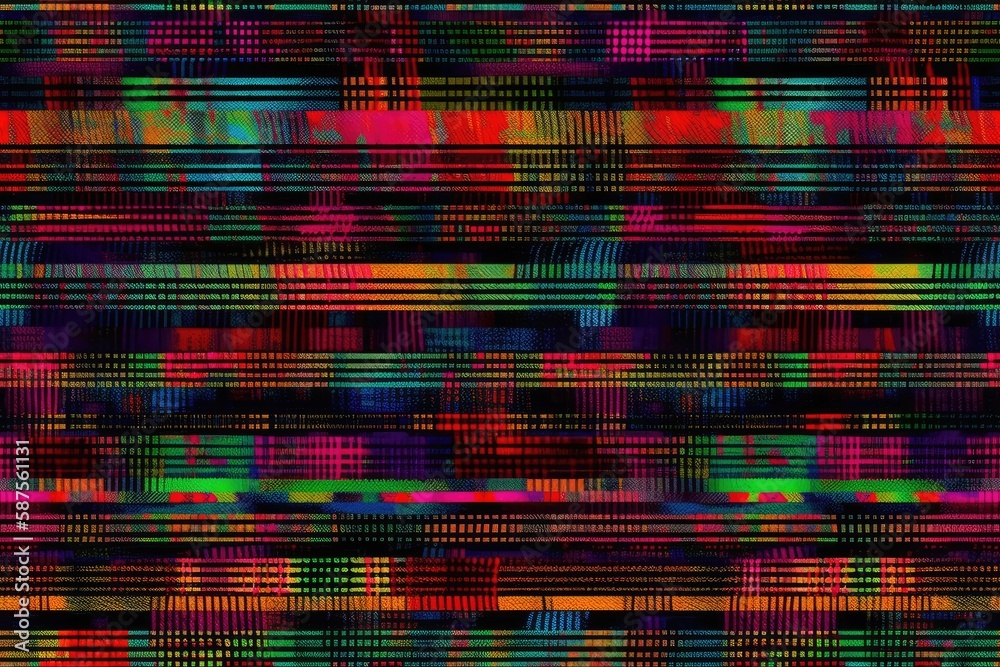 Poster colorful abstract background with intersecting lines and dots. generative ai