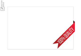 Vector illustration modern 100% quality banner, Isolated web element.