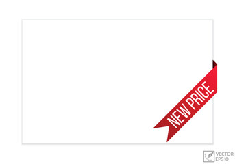 New price banner design. New price icon. Flat style vector illustration.