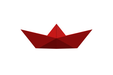 Computer graphic image of red paper boat