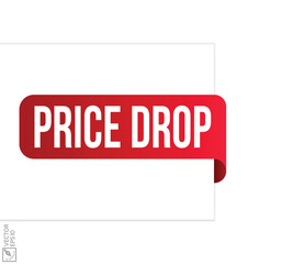 Price drop banner design. Price drop icon. Flat style vector illustration.
