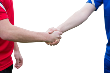 Sports players shaking hands
