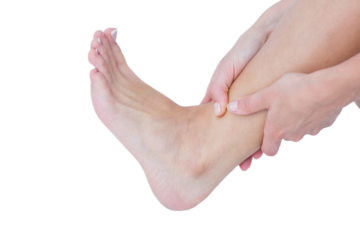 Woman with ankle pain 