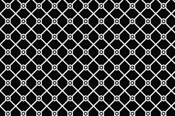 abstract seamless geometric white vector pattern with black background.