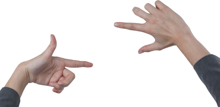 Businesswoman holding invisible card