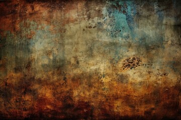 textured grungy wall with a brown and blue color scheme. Generative AI
