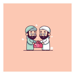 muslim gift giving vector logo