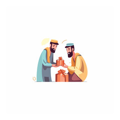 muslim gift giving vector logo