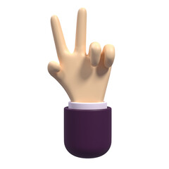 3D Illustration of Gesture Hand