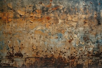weathered and rusty metal surface with textured details. Generative AI