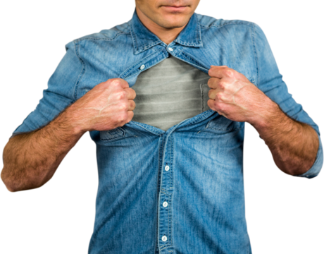 Funny blond hipster taking off his shirt