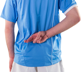 Rugby player with hands on hips