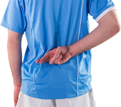 Rugby player with hands on hips