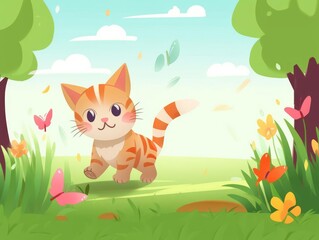 ガーデンに遊ぶ猫