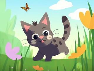 ガーデンに遊ぶ猫