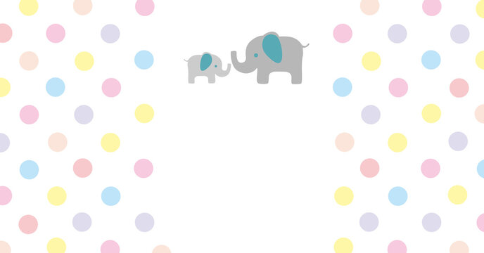 Digital image of elephant on multi colored wallpaper