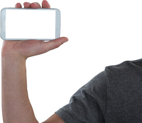 Hand holding mobile phone