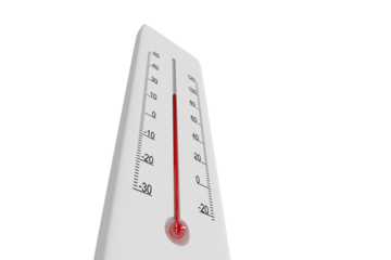 Low angle view of temperature thermometer