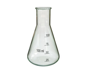 3D illustration of an empty Erlenmeyer flask