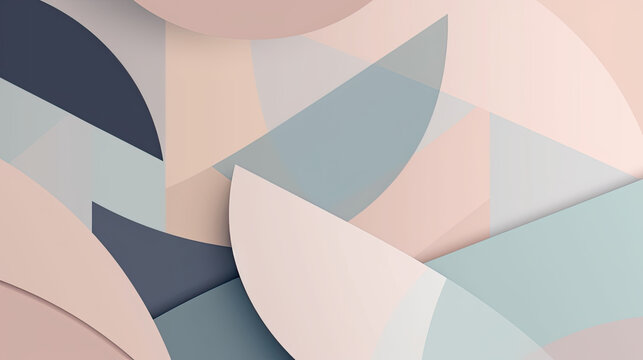 Fototapeta Pastel wallpaper with minimalistic geometric shapes