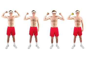 Obraz premium Portrait of shirtless man exercising