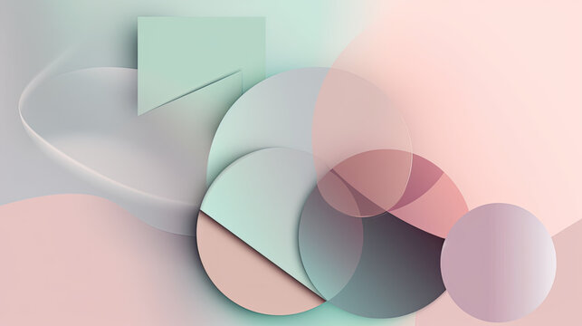 Minimalistic abstract wallpaper with pastel shapes