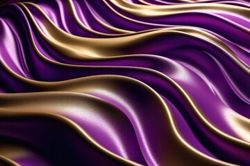 Fototapeta na wymiar Golden Twilight: A 3D Background in Metallic Gold and Purple 5