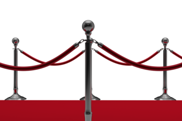 Queue barrier with red carpet