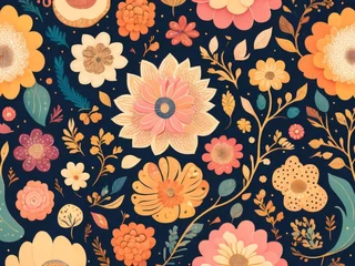 Fototapeten seamless pattern with flowers © Venture Bell