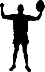 Full length image of male athlete with arms raised