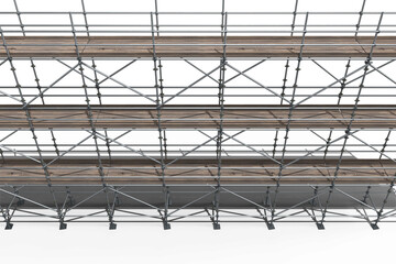 High angle 3d illustration of gray metal grate
