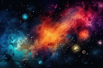 Fototapeta na wymiar Colorful cosmic illustration background with Generative AI
