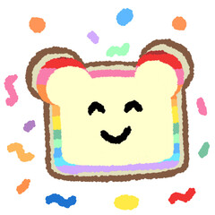 Icon cartoon cute breads and coffee egg flower colorful note template portfolio design by me no background