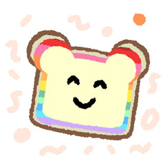 Icon cartoon cute breads and coffee egg flower colorful note template portfolio design by me no background