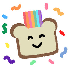 Icon cartoon cute breads and coffee egg flower colorful note template portfolio design by me no background