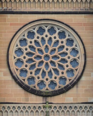 large rose window of St. Mary's Cathedral in Sydney, Australia