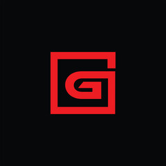 g letter with box logo design line art