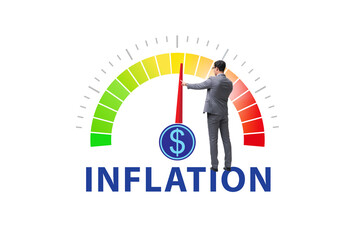 Businessman in the high inflation concept