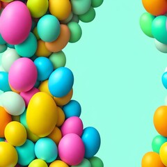 easter eggs frame for greeting text