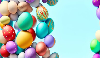 easter eggs frame for greeting text