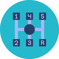 Transmission Multicolor Circle Flat Icon