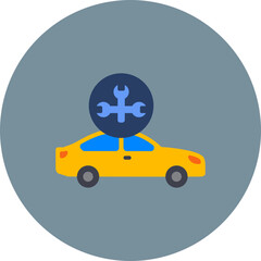 Car Maintenance Multicolor Circle Flat Icon