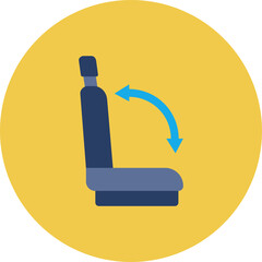 Seat Multicolor Circle Flat Icon