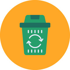 Trash Multicolor Circle Flat Icon