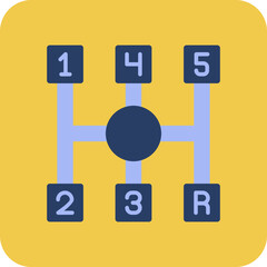 Transmission Multicolor Round Corner Flat Icon