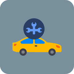Car Maintenance Multicolor Round Corner Flat Icon