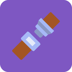 Seat Belt Multicolor Round Corner Flat Icon
